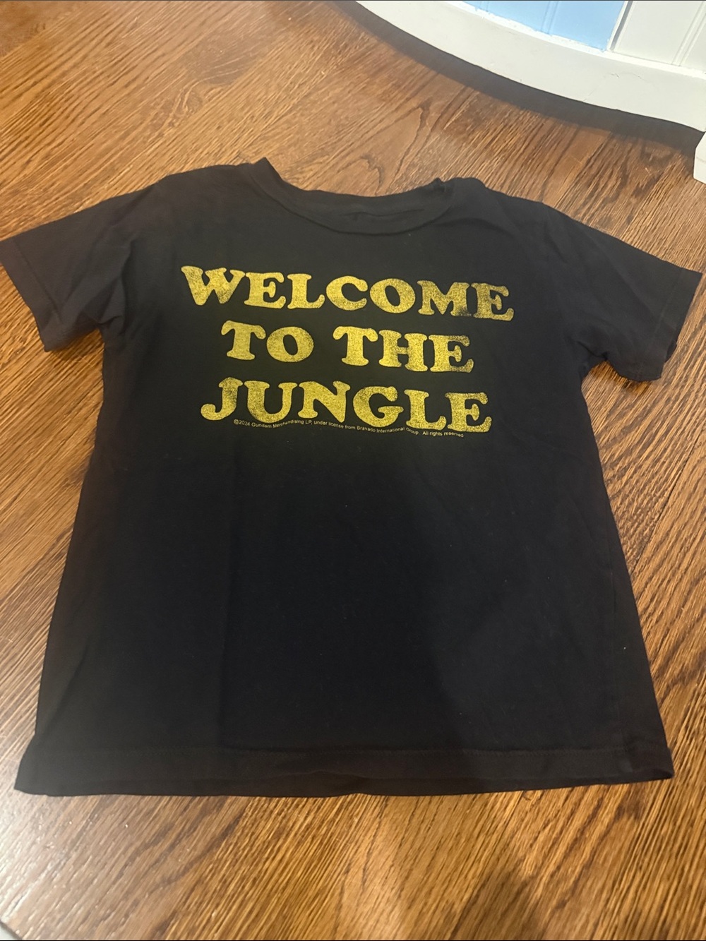 Rowdy Sprout Black Tee with Gold "Welcome to the Jungle" Graphic